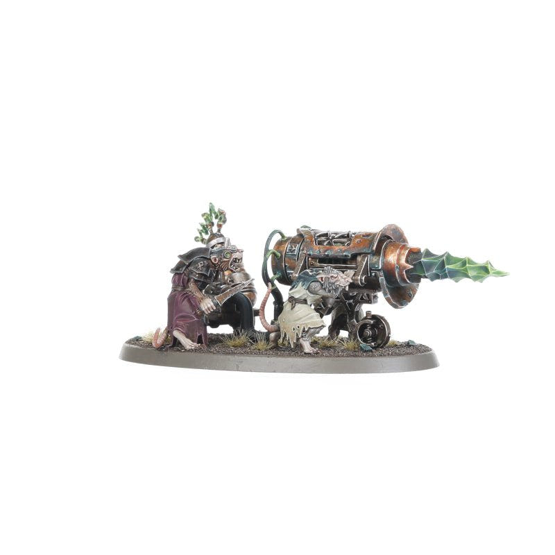 Painted Skaven Warp-Grinder and crew on its oval base, side view