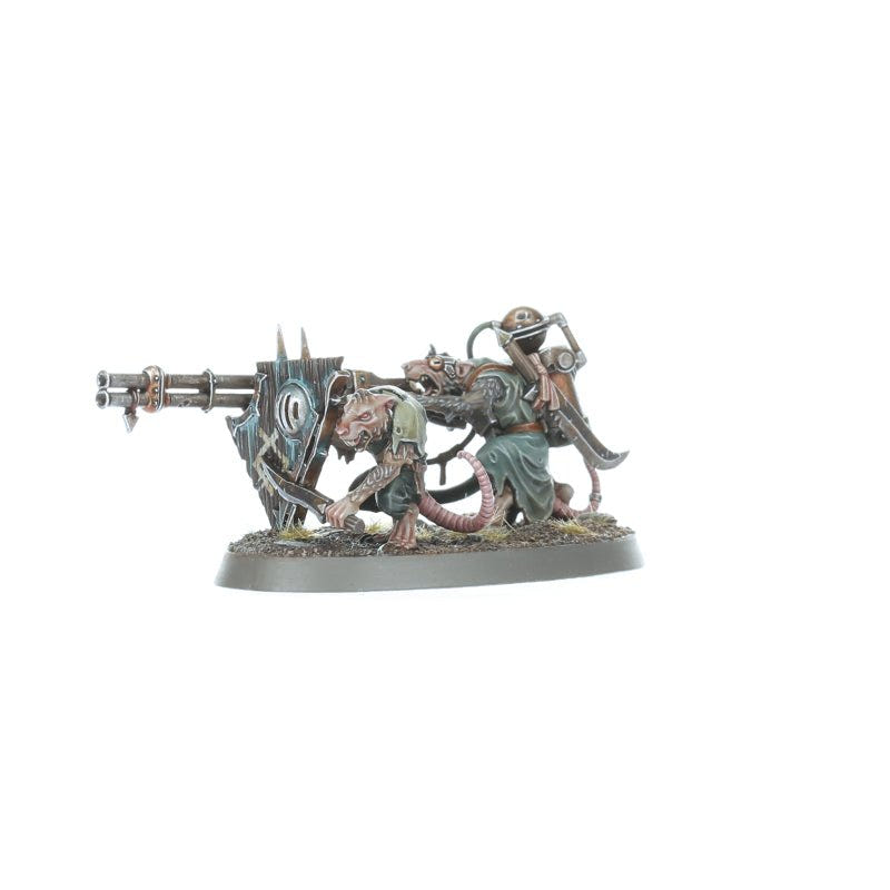 Painted Warplock Jezzail team with double-barrelled weapon, side view