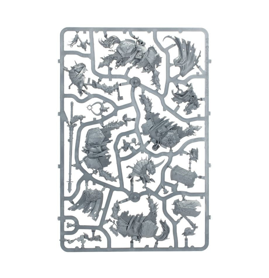 Slaves to Darkness Chaos Knights unpainted plastic sprue, frame 2 of 4