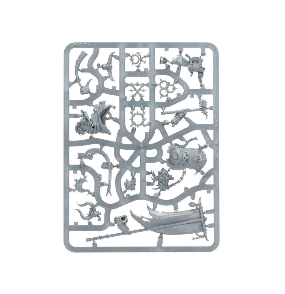 Slaves to Darkness Chaos Knights unpainted plastic sprue, frame 4 of 4