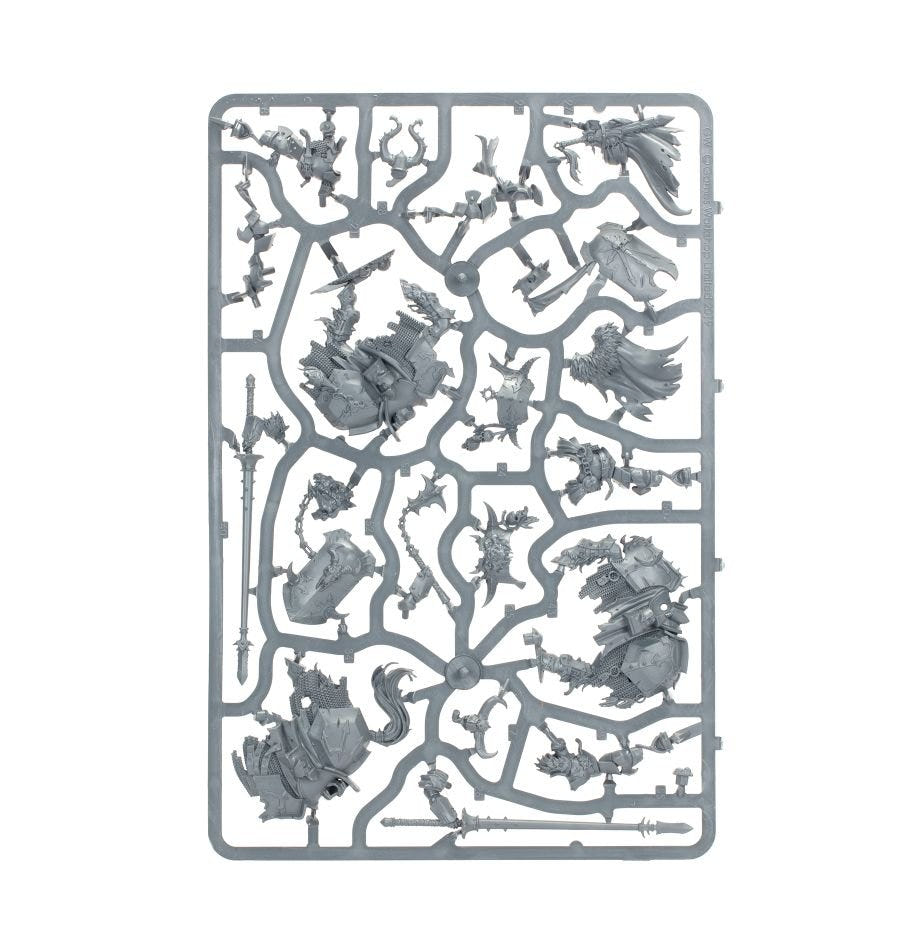 Slaves to Darkness Chaos Knights unpainted plastic sprue, frame 1 of 4