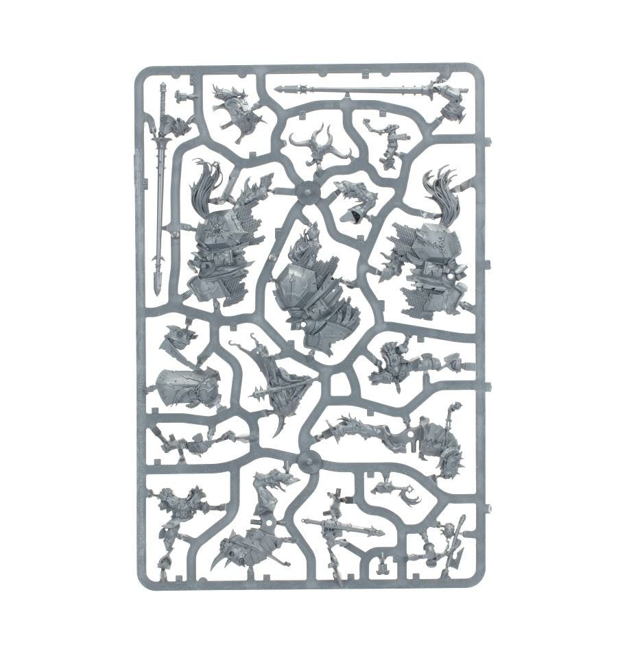 Slaves to Darkness Chaos Knights unpainted plastic sprue, frame 3 of 4