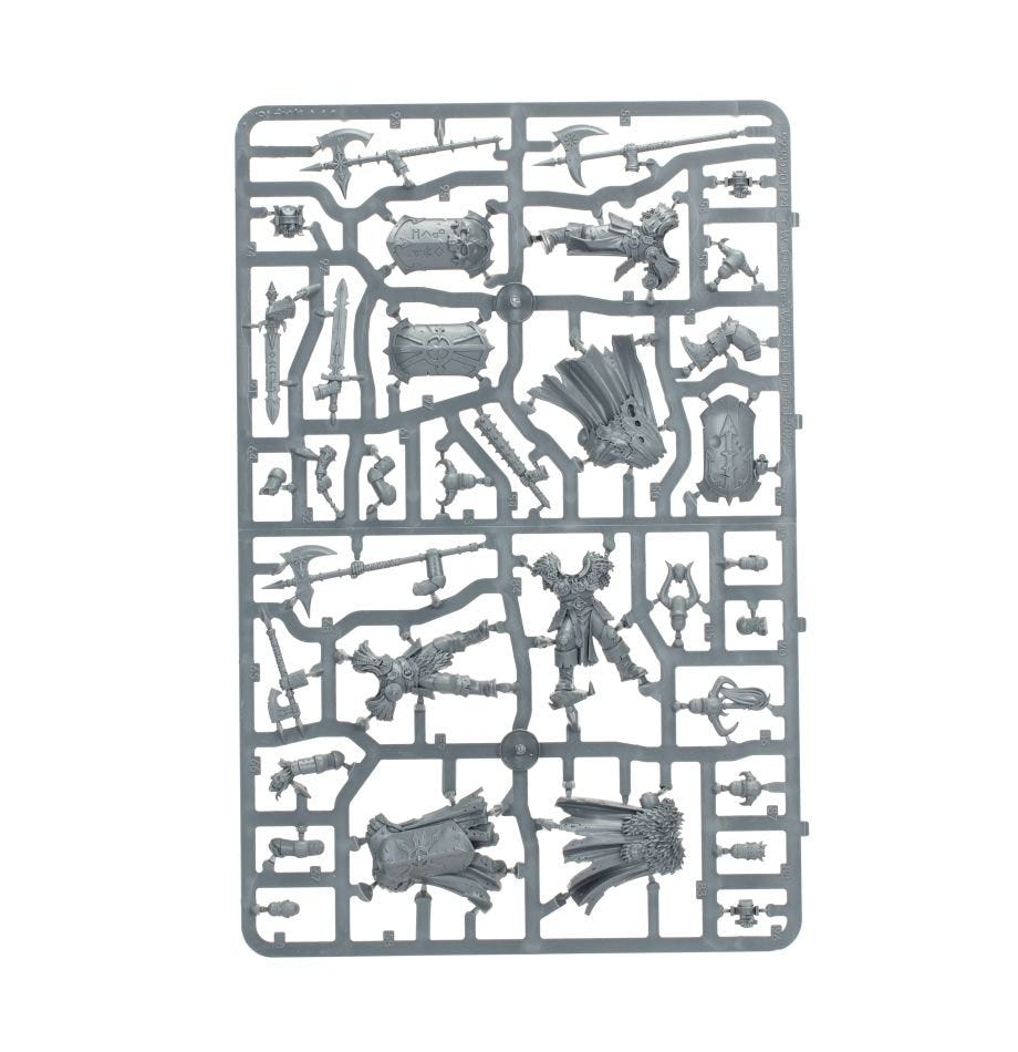 Slaves to Darkness Chaos Warriors unpainted plastic sprue, frame 1 of 3