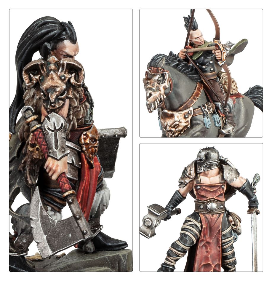 Brand's Oathbound close-ups of painted warriors, weapons and the mounted archer