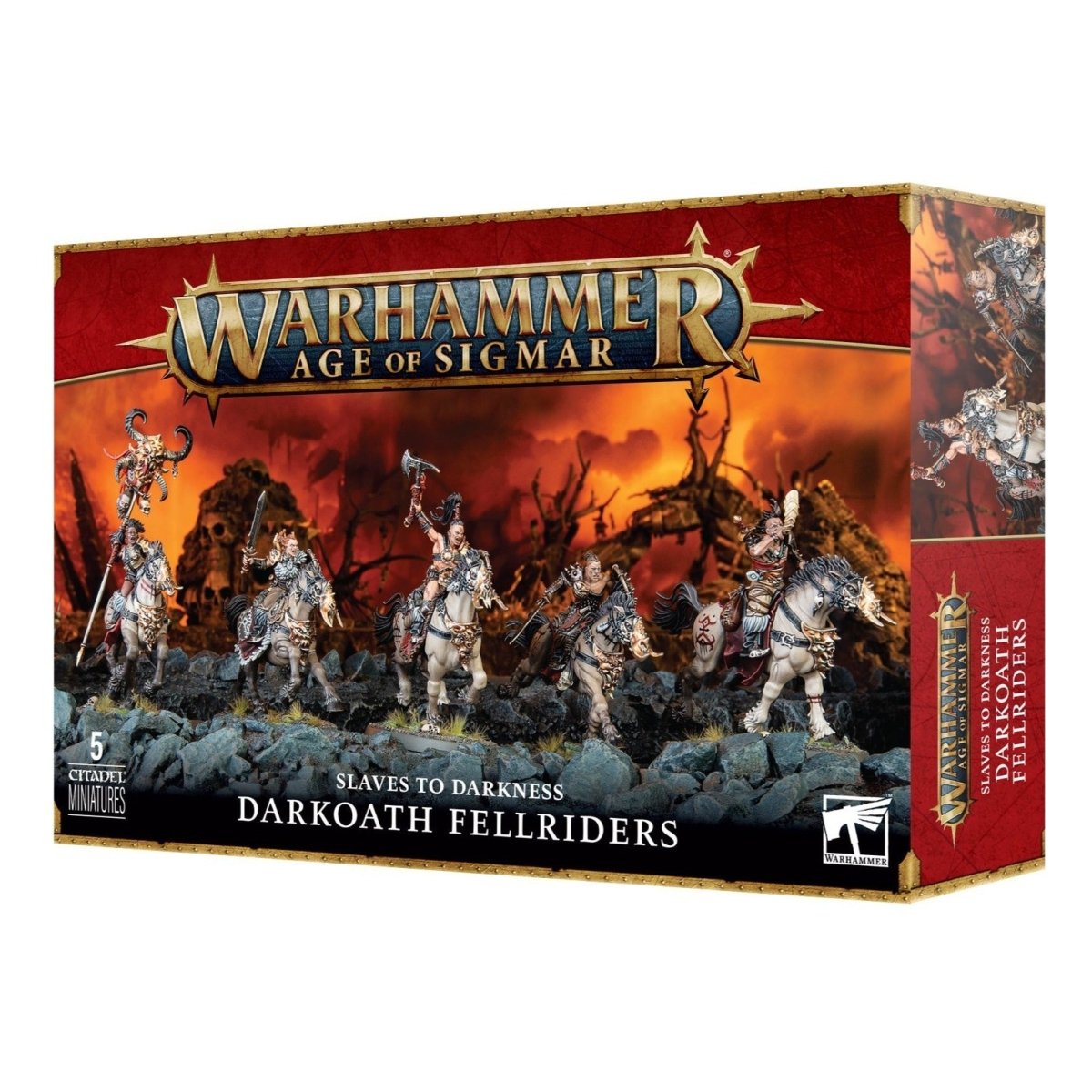 Games Workshop Slaves to Darkness Darkoath Fellriders box, Warhammer Age of Sigmar, 5 miniatures