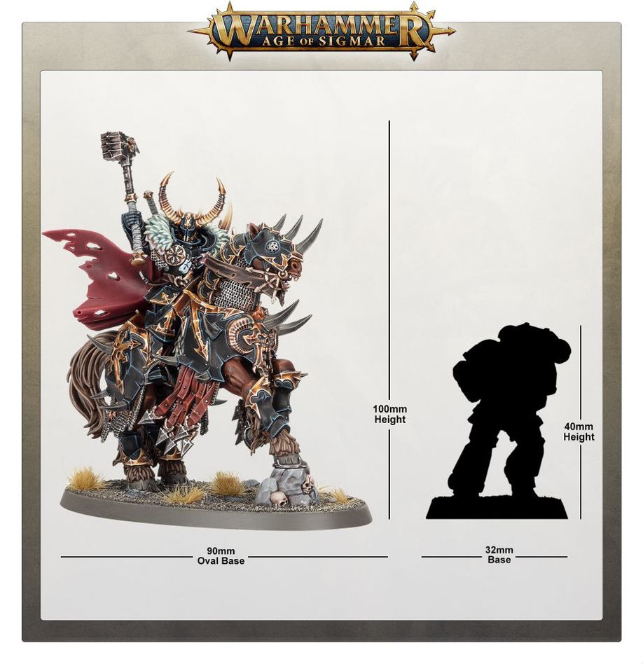 Eternus, Blade of the First Prince size guide: about 100mm tall on a 90mm oval base