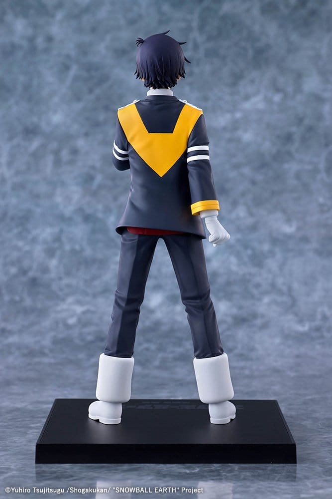 Tetsuo Yabusame figure rear view showing dark jacket with yellow collar