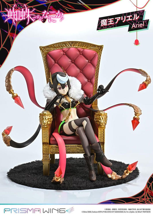 Prime 1 Studio Prisma Wing Ariel 1/7 statue seated on a red and gold throne, front view