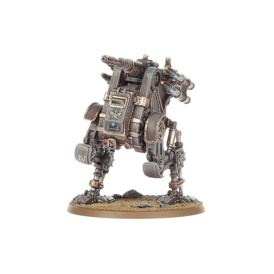 Painted Aethon Heavy Sentinel walker, rear three-quarter view showing legs and hull