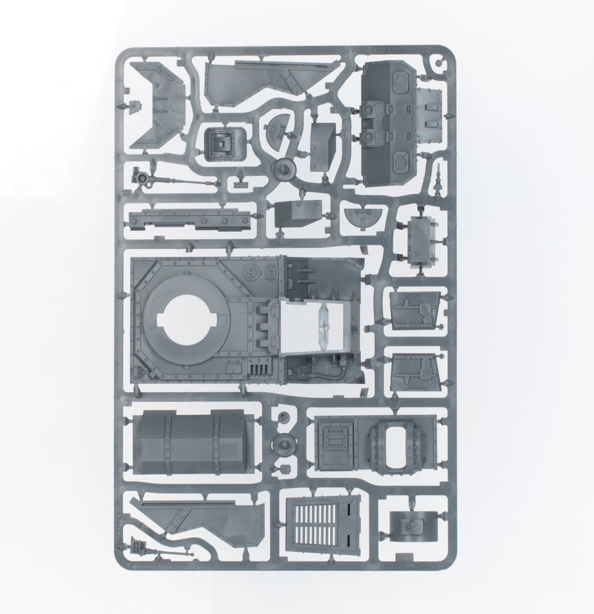Solar Auxilia Leman Russ Assault Tank unpainted plastic sprue, frame 3 of 5