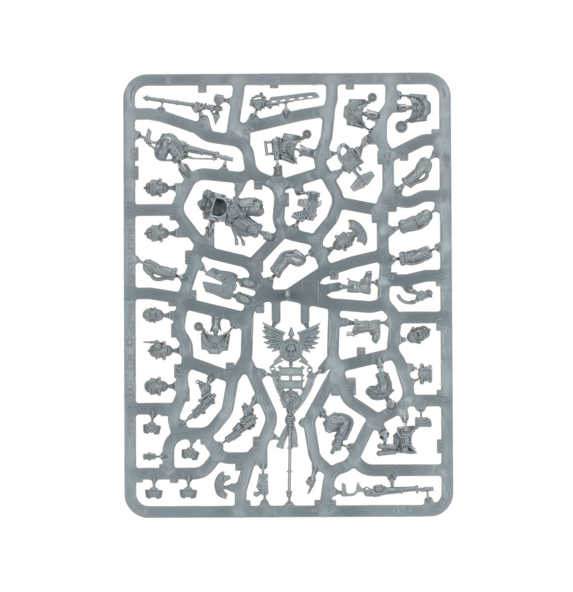 Solar Auxilia Tactical Command Section unpainted plastic sprue, frame 1 of 2