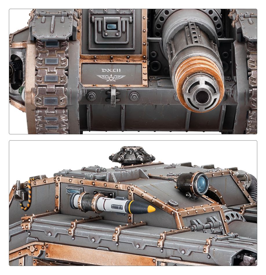 Close-ups of the painted Valdor Tank Destroyer main gun barrel and hull-mounted sponson