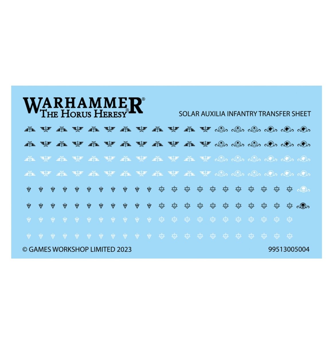 Solar Auxilia infantry transfer sheet included with the Veletaris Storm Section