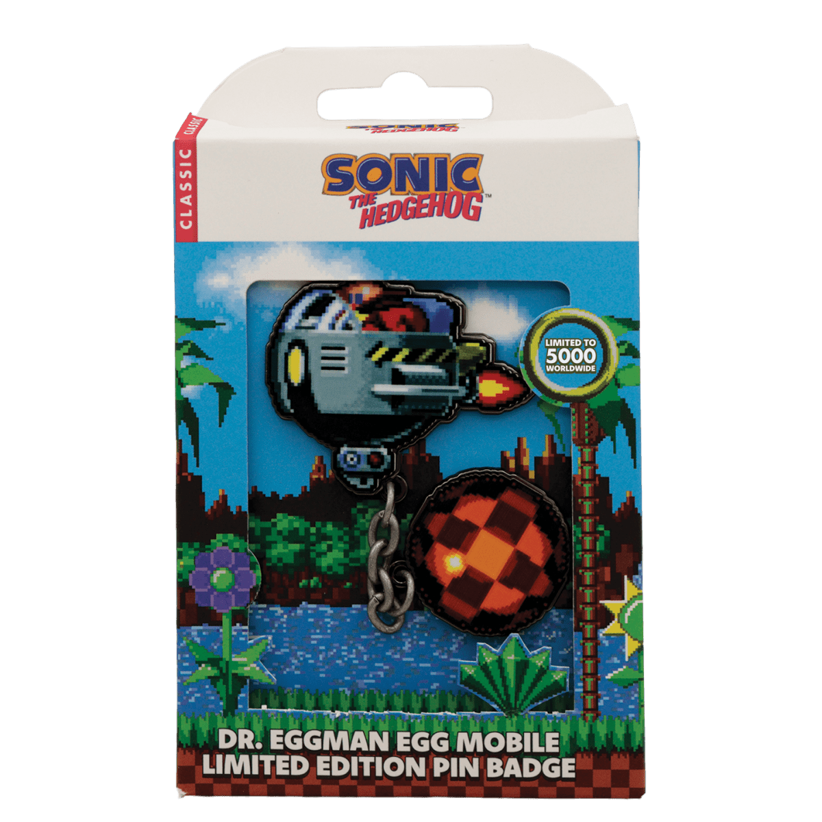 Sonic The Hedgehog – Dr. Eggman Egg Mobile Chained Pin Badge - Loaded Dice