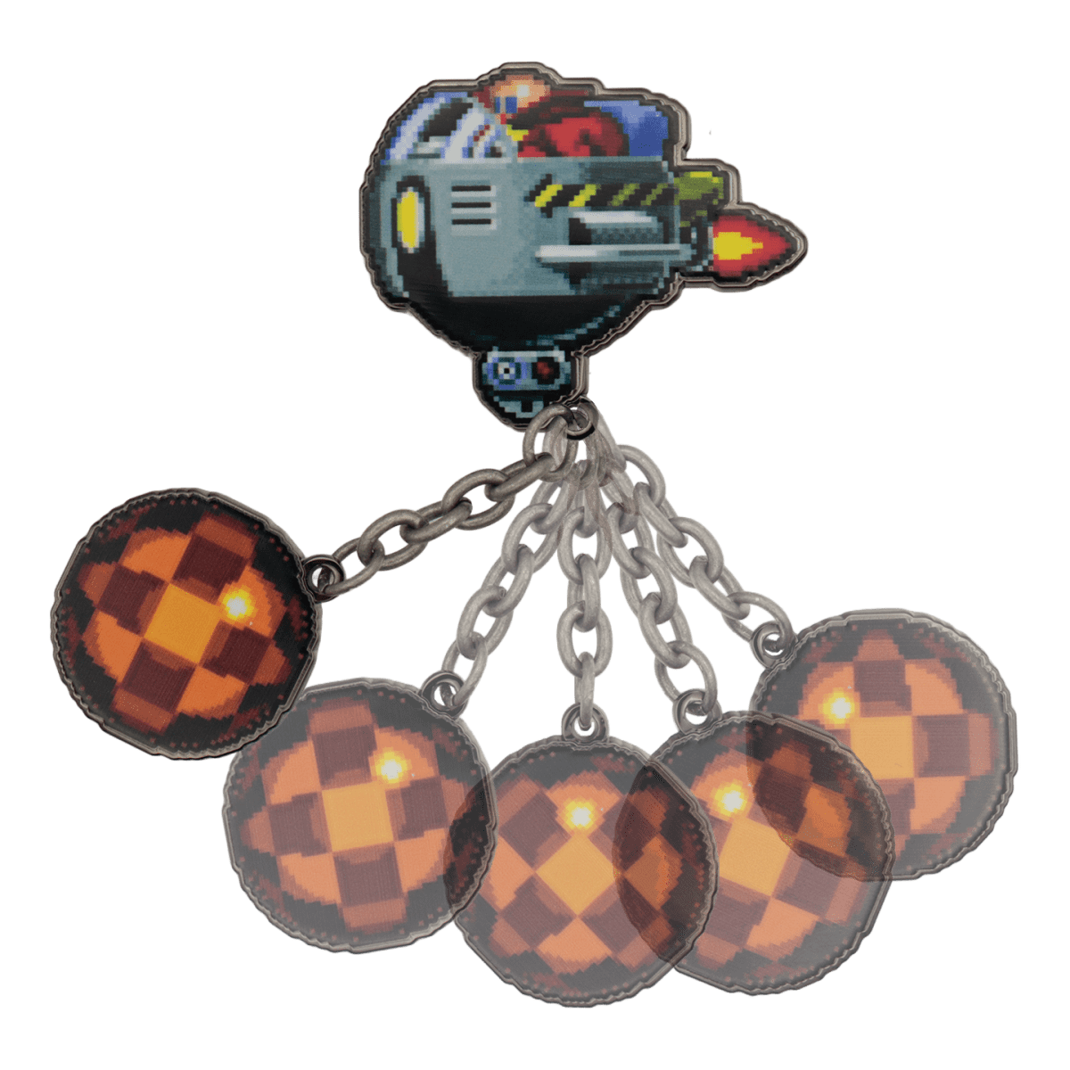 Sonic The Hedgehog – Dr. Eggman Egg Mobile Chained Pin Badge - Loaded Dice