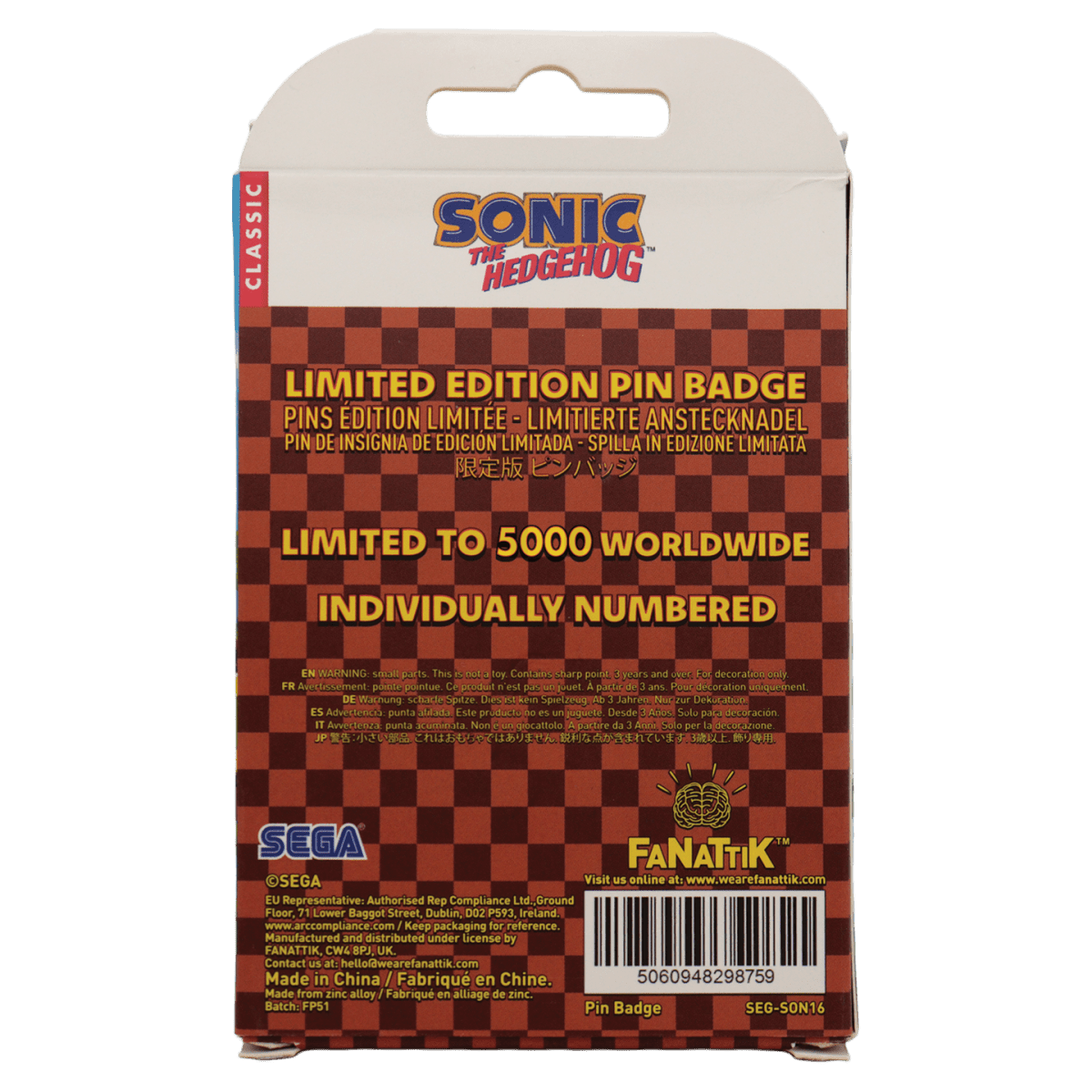 Sonic The Hedgehog – Dr. Eggman Egg Mobile Chained Pin Badge - Loaded Dice
