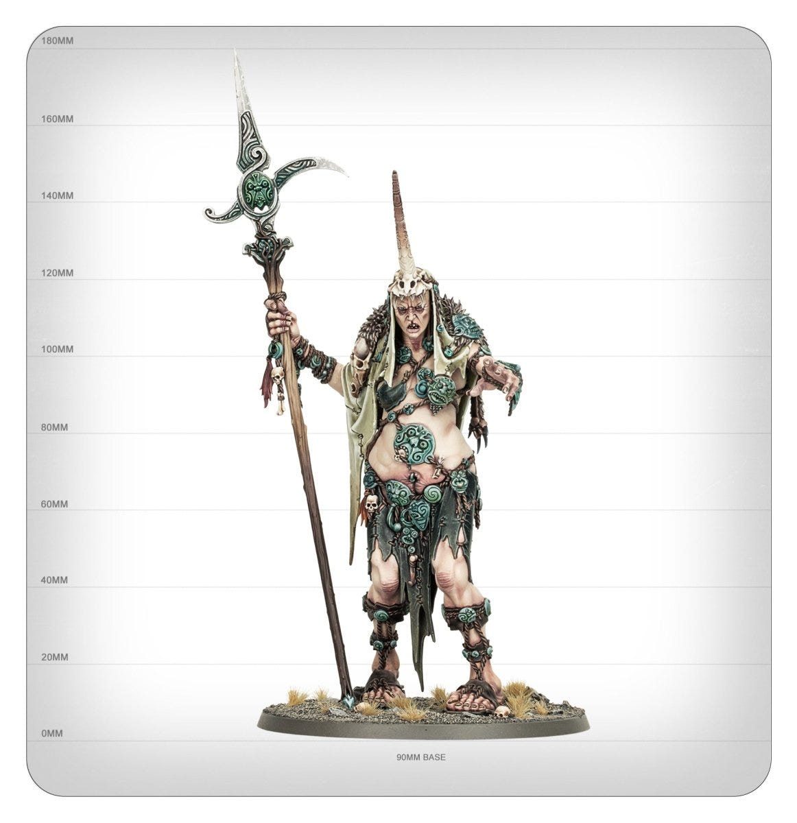 Ma Maegran size guide on her 90mm round base