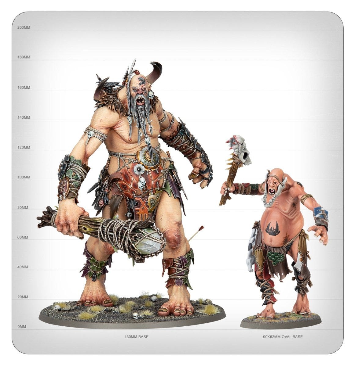 Warstomper Mega-Gargant beside a Mancrusher Gargant showing size comparison