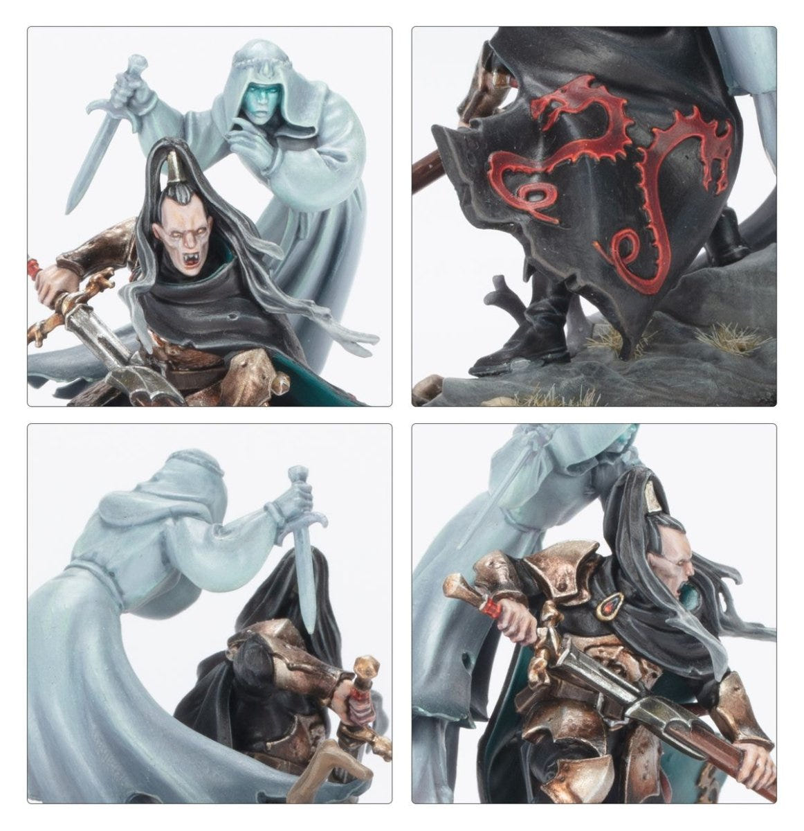 Close-ups of Cado Ezechiar and the spectral Solia, Blades of the Hollow King
