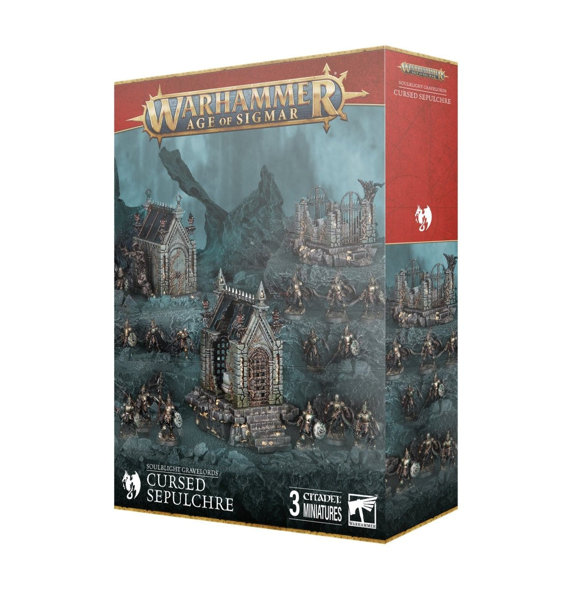 Soulblight Gravelords Cursed Sepulchre box, Warhammer Age of Sigmar terrain set by Games Workshop