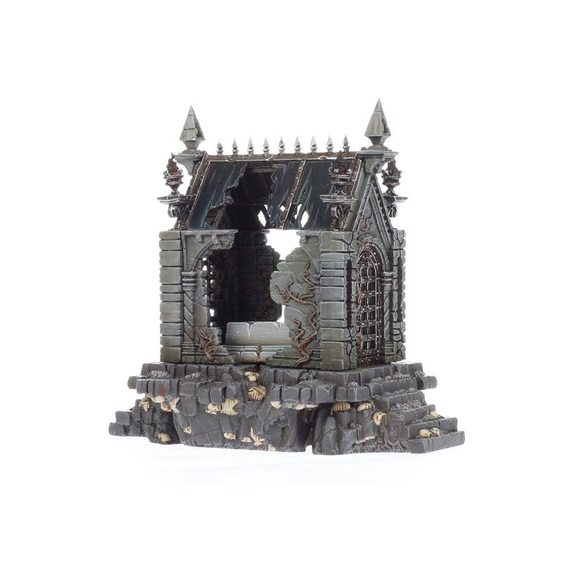 Cursed Sepulchre ruined mausoleum with a broken wall, stepped base and grey stone paint scheme