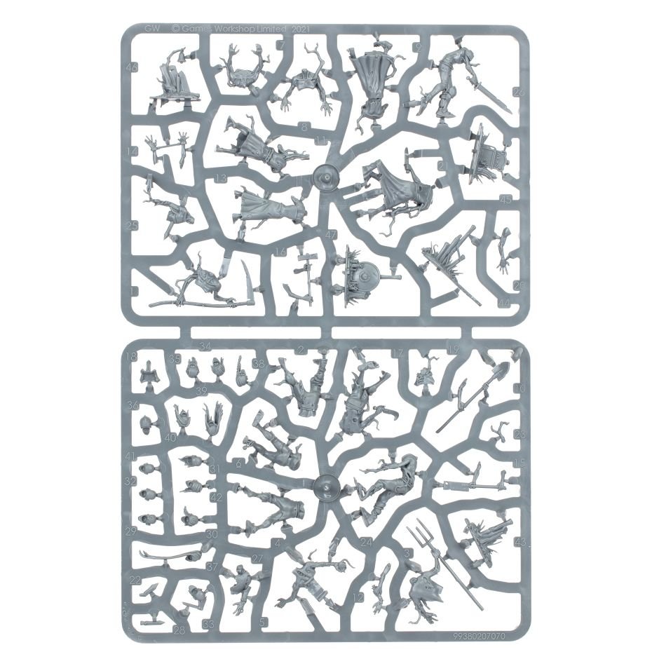 Soulblight Gravelords: Deadwalker Zombies sprue contents - Loaded Dice