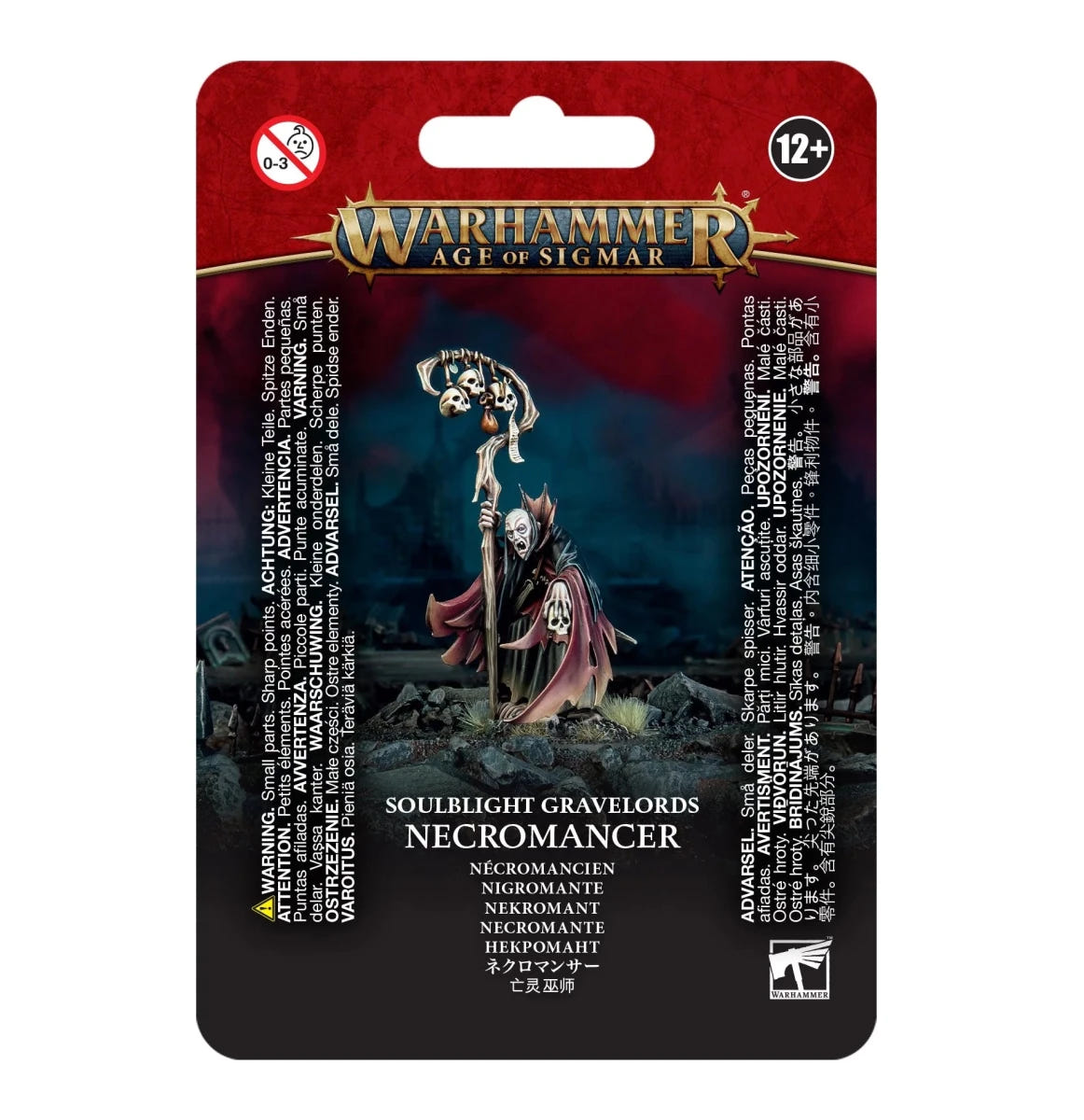 Games Workshop Soulblight Gravelords Necromancer blister pack with painted model on the card