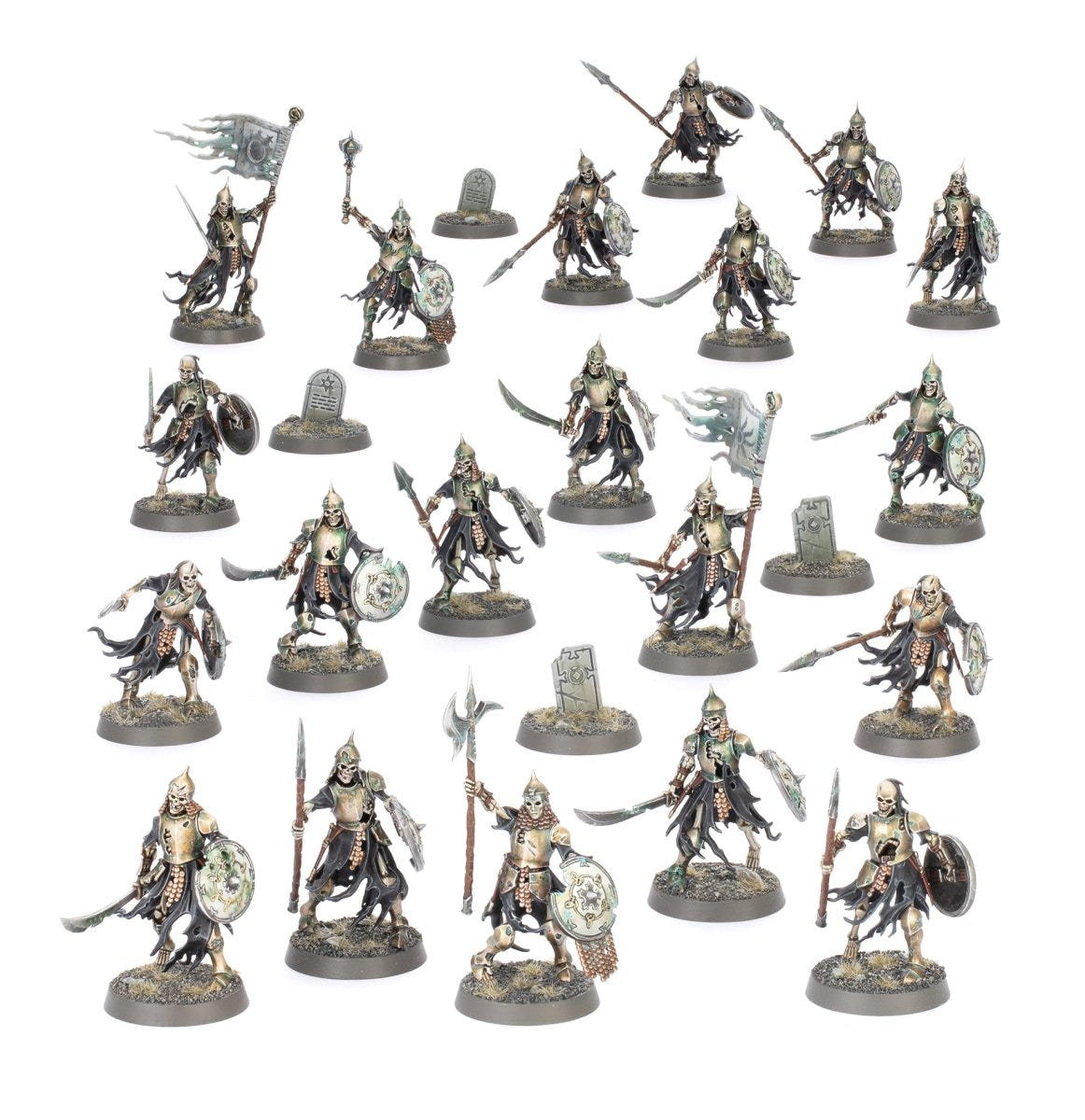 Painted Deathrattle Skeletons horde with gravestones, smaller version of the same photo