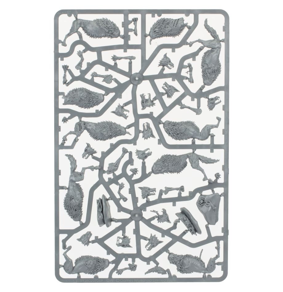 Soulblight Gravelords: Dire Wolves sprue contents - Loaded Dice