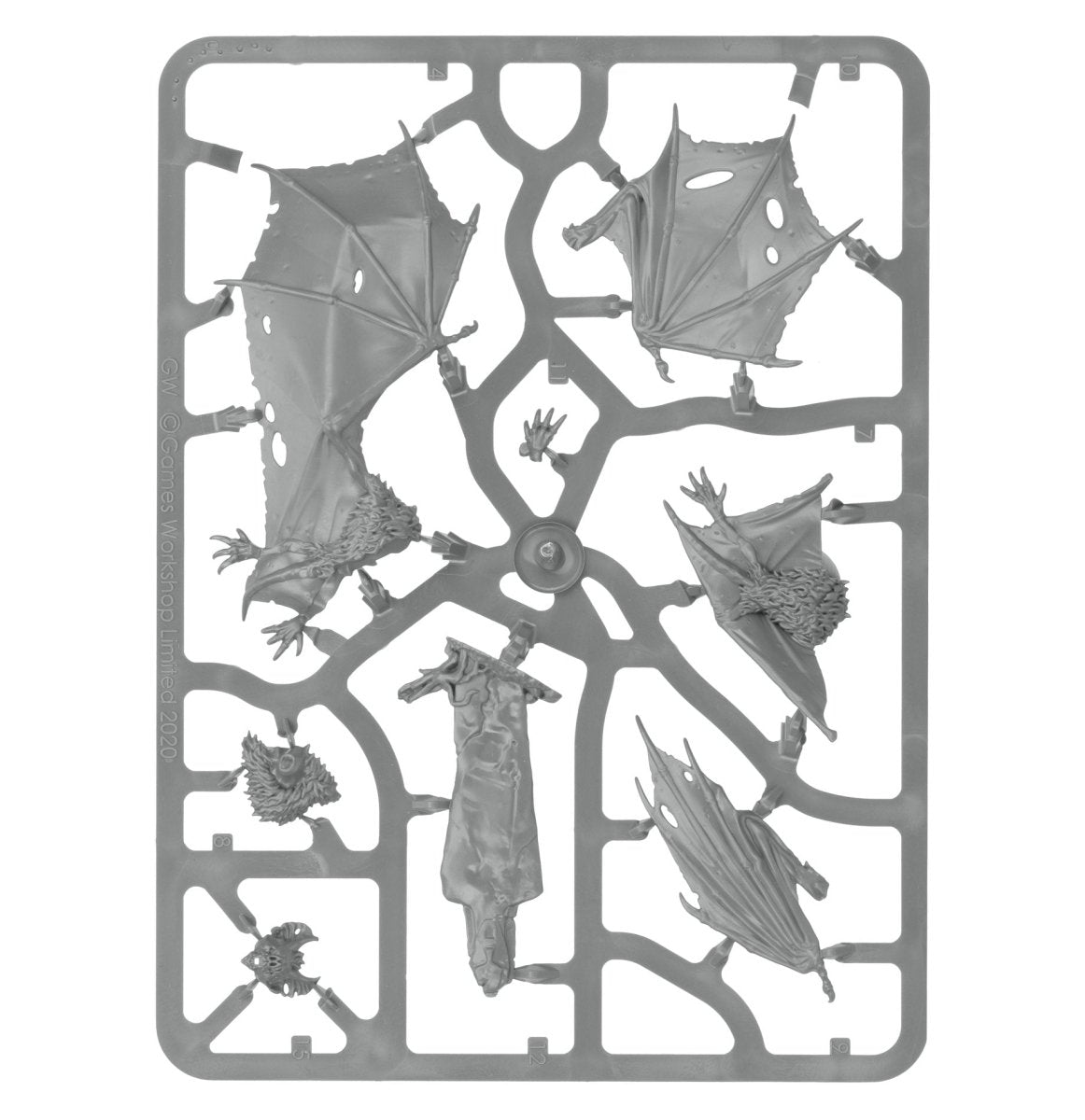 Soulblight Gravelords: Fell Bats sprue contents - Loaded Dice