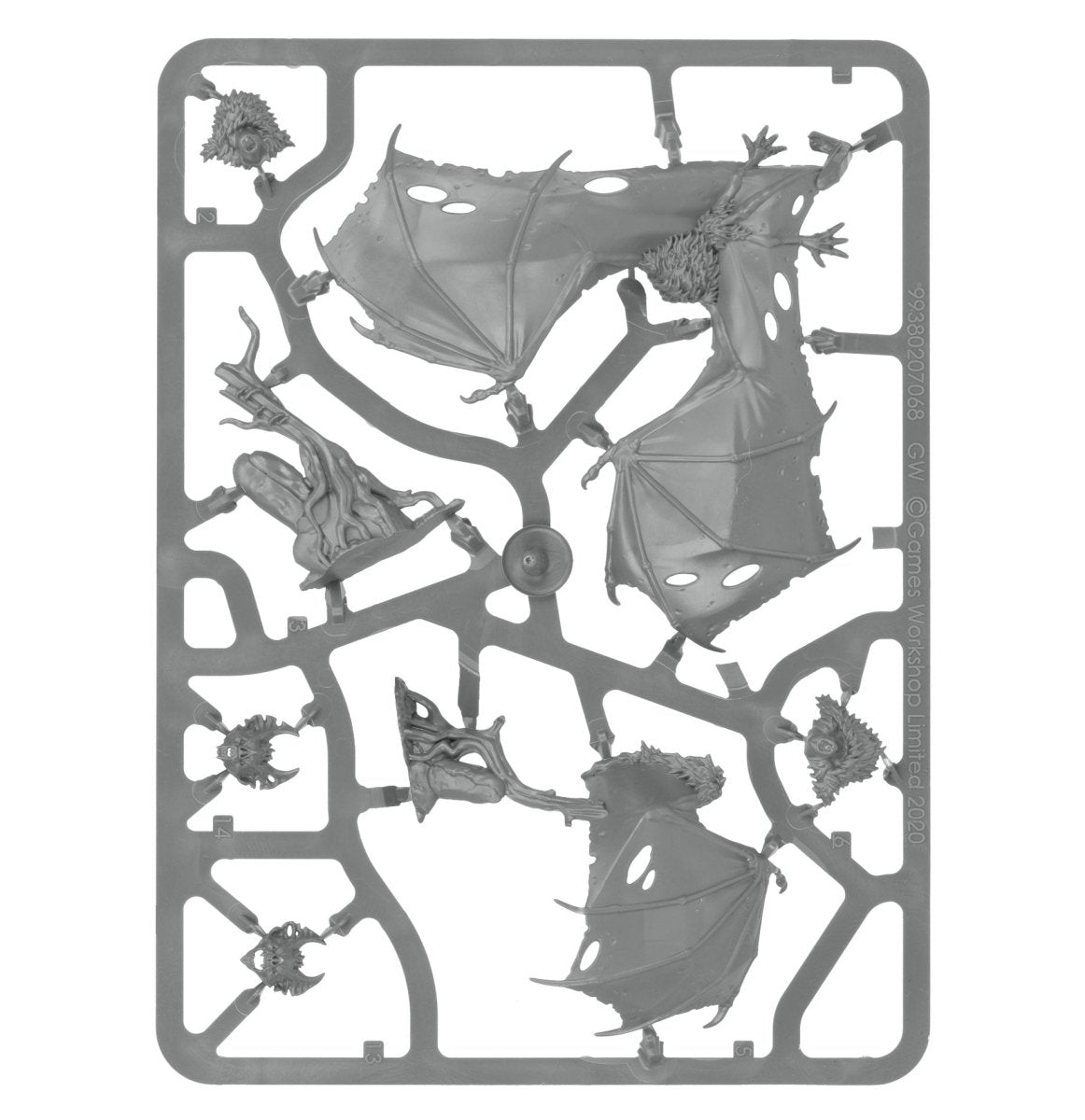 Soulblight Gravelords: Fell Bats sprue contents - Loaded Dice