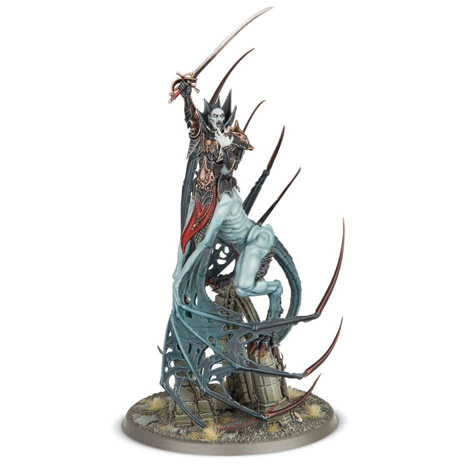 Lauka Vai kit painted as an alternative build, a vampire rider raising a sword on a pale winged beast