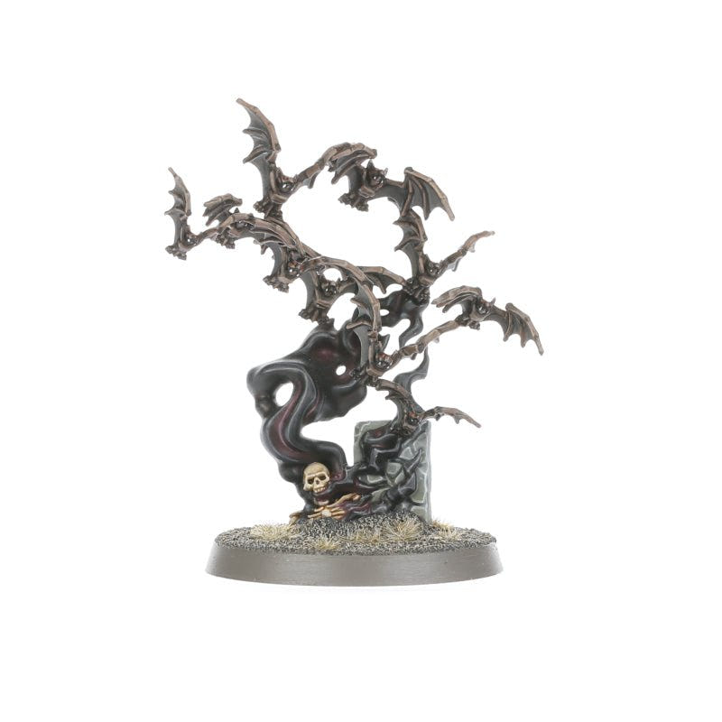 Painted Sanguine Swarm second bat cloud over a gravestone and skull