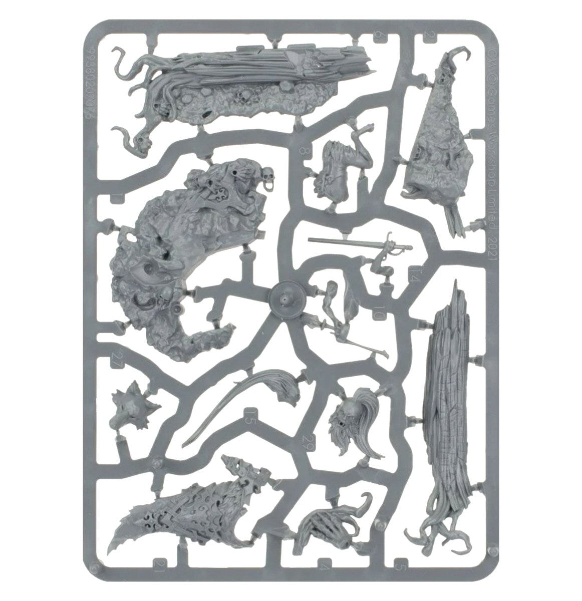 Soulblight Gravelords Radukar the Beast unpainted plastic sprue, frame 2 of 2