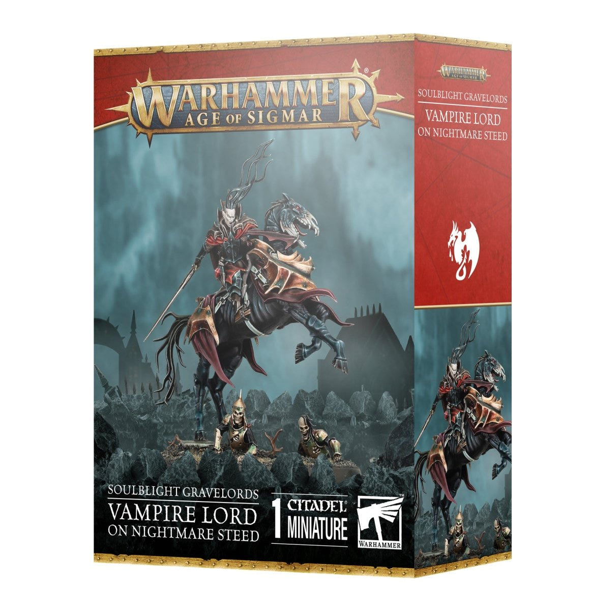 Games Workshop Warhammer Age of Sigmar Soulblight Gravelords Vampire Lord on Nightmare Steed box front