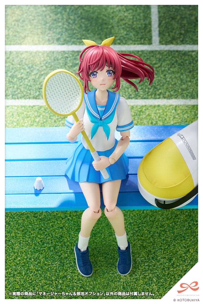 Club Manager kit sitting on a bench holding a tennis racket beside the racket bag