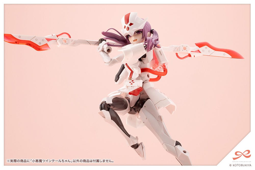 Little Devil Twin Tails body fitted with separately sold white mecha armour and red blades