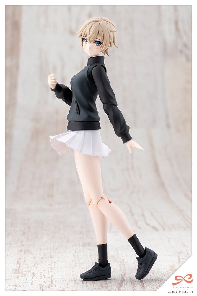 Sousai Shojo Teien Rui Saotome Midnight Onyx striding pose in black top and white skirt