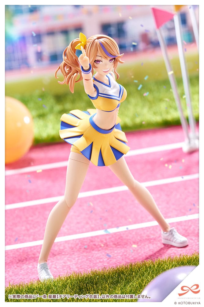 Seira Ichijo Cheerleading kit in a wide stance pointing on a running track scene