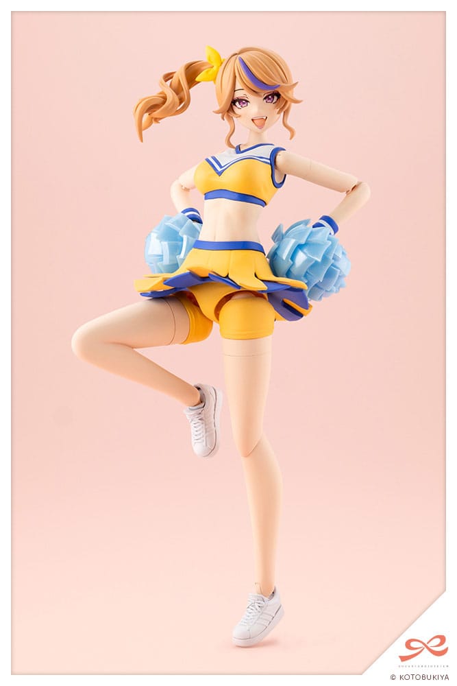 Seira Ichijo Cheerleading Costume Ver. posing with pom-poms on hips and leg raised