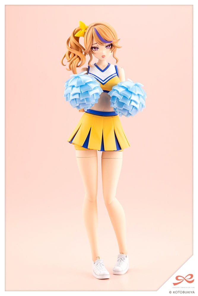Seira Ichijo cheerleader kit holding both pom-poms at her chest, front view
