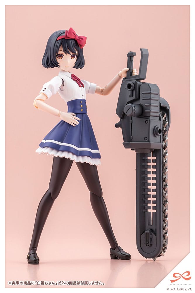 Snow White kit posed beside a separately sold large chainsaw weapon