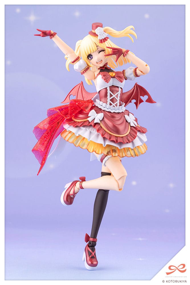 Yue Kisaragi Strawberry Moon kit in a leaping dance pose with arm raised