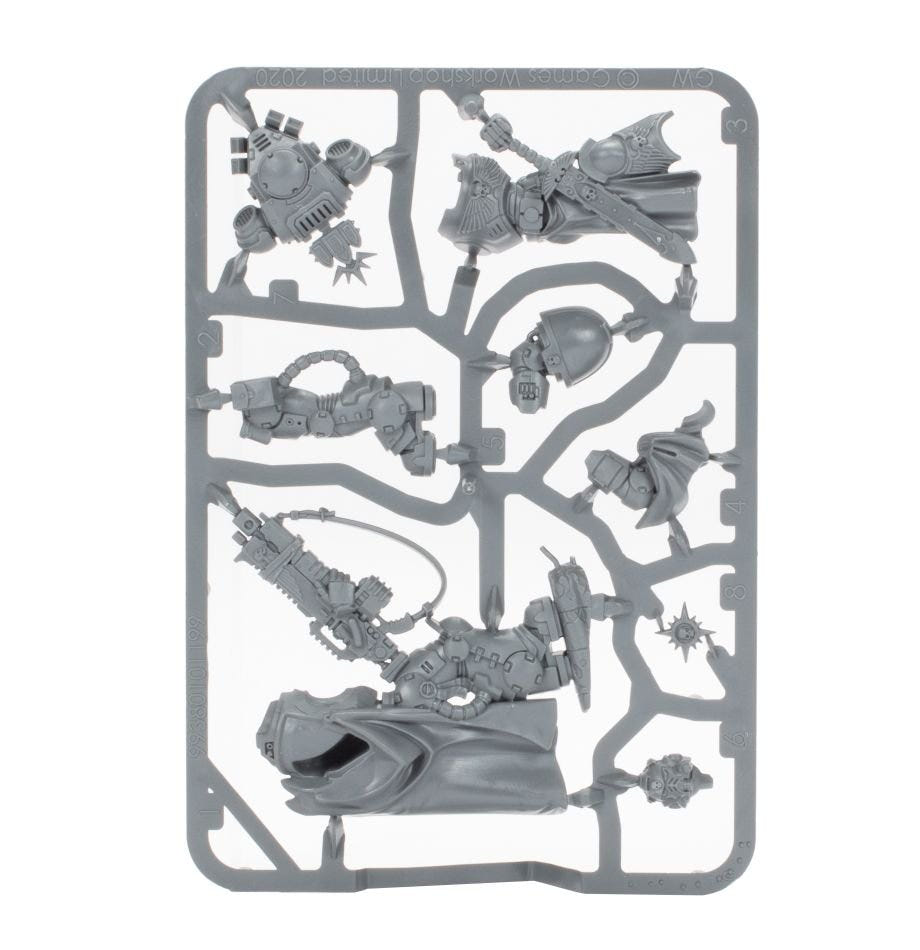 Space Marine Captain with Master-Crafted Bolt Rifle unpainted plastic sprue, frame 1 of 1