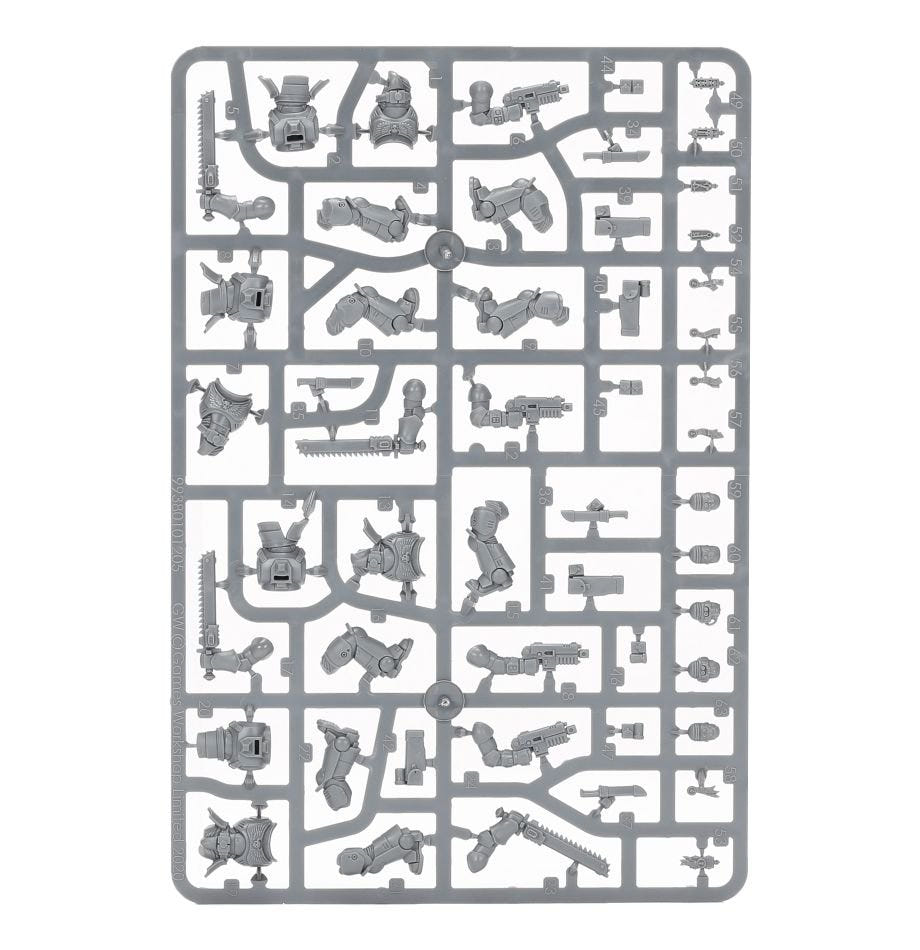 Space Marines Assault Intercessors unpainted plastic sprue, frame 2 of 2