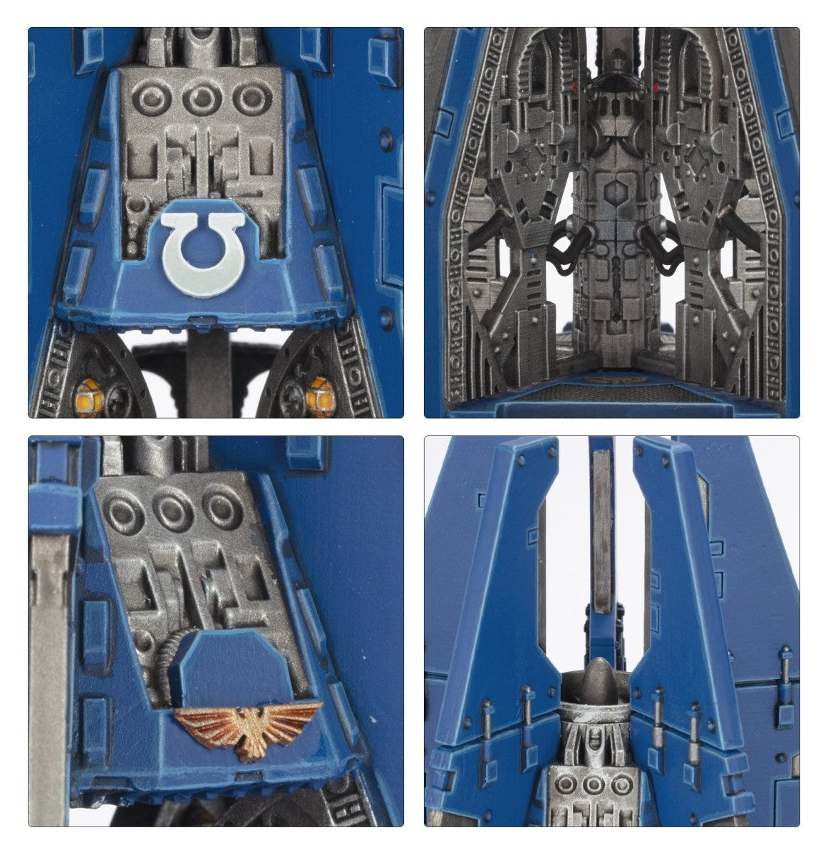 Space Marines Drop Pod detail close-ups: chapter badge, interior and aquila, alternate shot