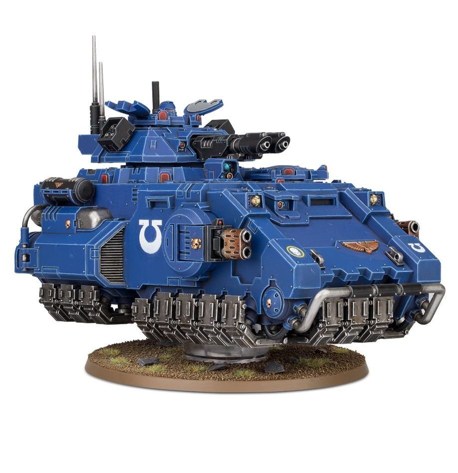 Painted Space Marines Gladiator Valiant tank with twin turret guns, Games Workshop