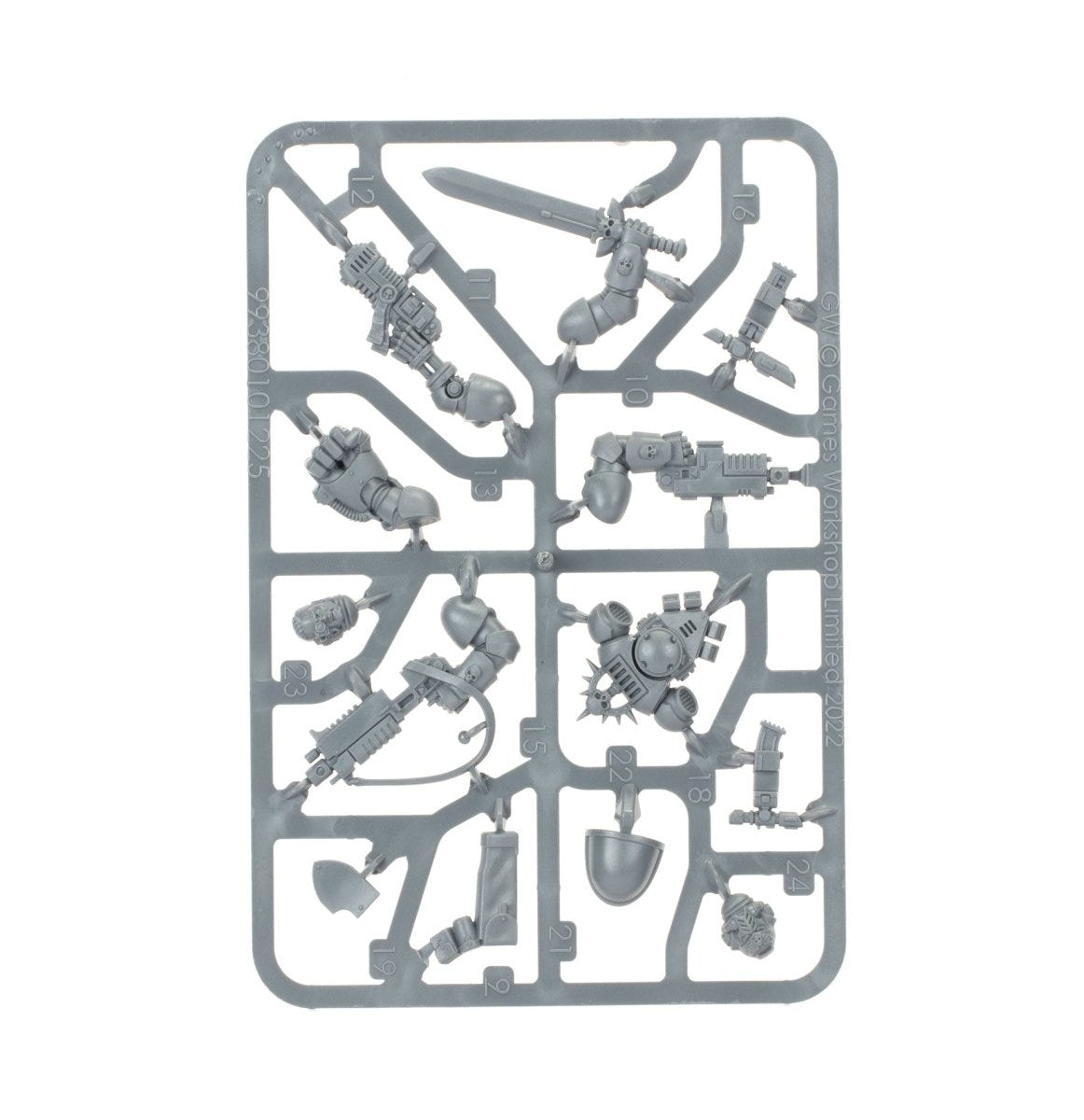 Space Marines Lieutenant unpainted plastic sprue, frame 1 of 2