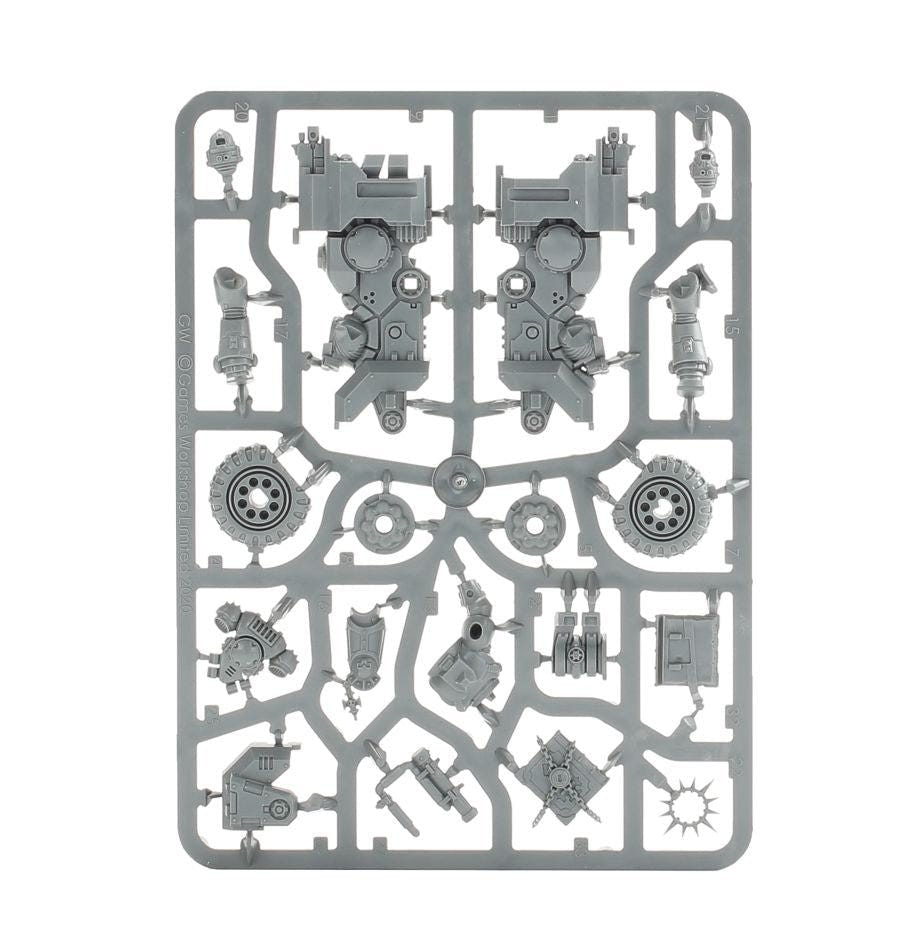 Primaris Chaplain on Bike unpainted plastic sprue, frame 1 of 2