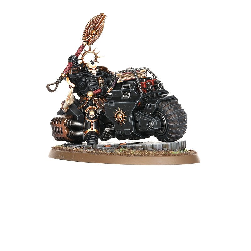 Space Marines: Primaris Chaplain on Bike painted miniature - Loaded Dice